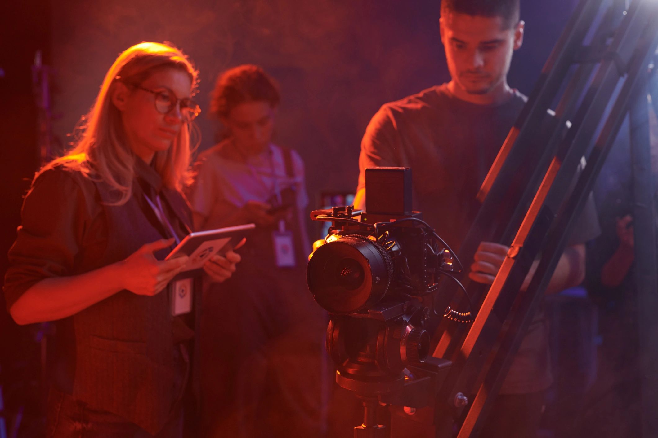 diverse film crew on set
